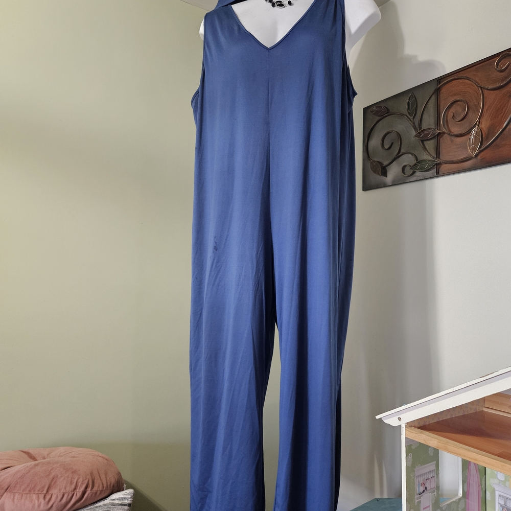 SHEIN Deep Blue Sleeveless Jumpsuit